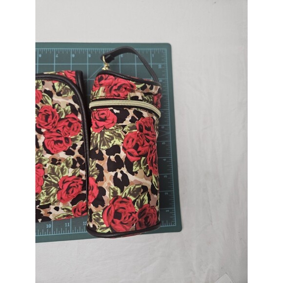 Betsy Johnson Travel Diaper Changing Pad Roses Tri Fold w/ Insulated Bottle Bag - Picture 3 of 11